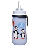 NIP Strohhalmbecher Straw Cup ab 1 Jahr, auslaufsichere Kindertrinkflasche mit Clip, Sauger und Trinkhalm einfach zu...