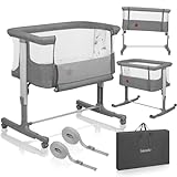 Lionelo Aurora 3 in 1 Babybett bis 9 kg, Beistellbett, Wiege, Höhenverstellug und Einstellung der Neigung der Matratze,...