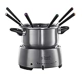 Russell Hobbs elektrisch Set [Käsefondue, Schokofondue oder Öl-/Brühe-Fondue] Fiesta (inkl. 6 farbige Gabeln,...